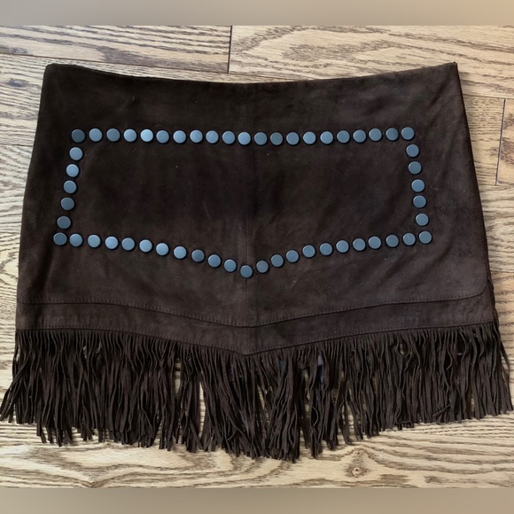 Haute Hippie Brown Suede Fringed Mini Skirt | Size XXS - Picture 5 of 5